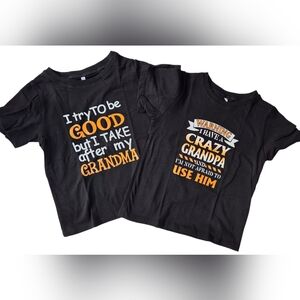 Black Graphic Kids T-Shirts, 2 Shirt Set, Size 6